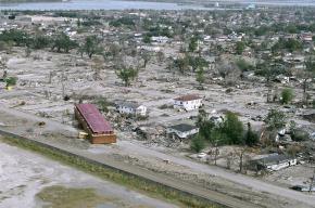 Aftermath of the flooding in the New Orleans' Lower 9th Ward