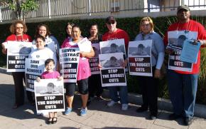 Los Angeles teachers hold a protest as a battle over budget cuts looms