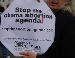 An anti-choice protester in San Francisco