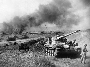 Israeli tanks near the Syrian border during the Six Day War in 1967