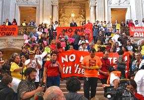 Mission activists take the struggle against the Monster to City Hall