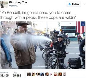 The meme of Jesse Hagopian being pepper sprayed